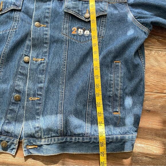 The Disney Store Vintage Mickey Mouse Denim Trucker Jacket Large 2000 Y2K - Picture 3 of 12